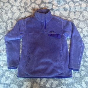 Patagonia Re-Tool Snap Button Pullover Size Large periwinkle purple lightly worn